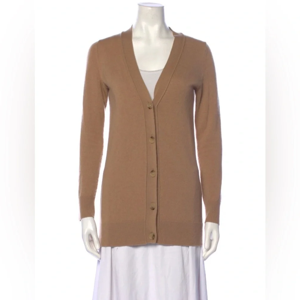 Nili Lotan Malory Camel 100% Cashmere Button Front Cardigan Size XS - Picture 3 of 7